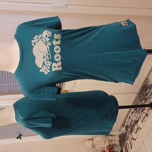 4/$40 Teal Blue Roots Tee - Size XL
